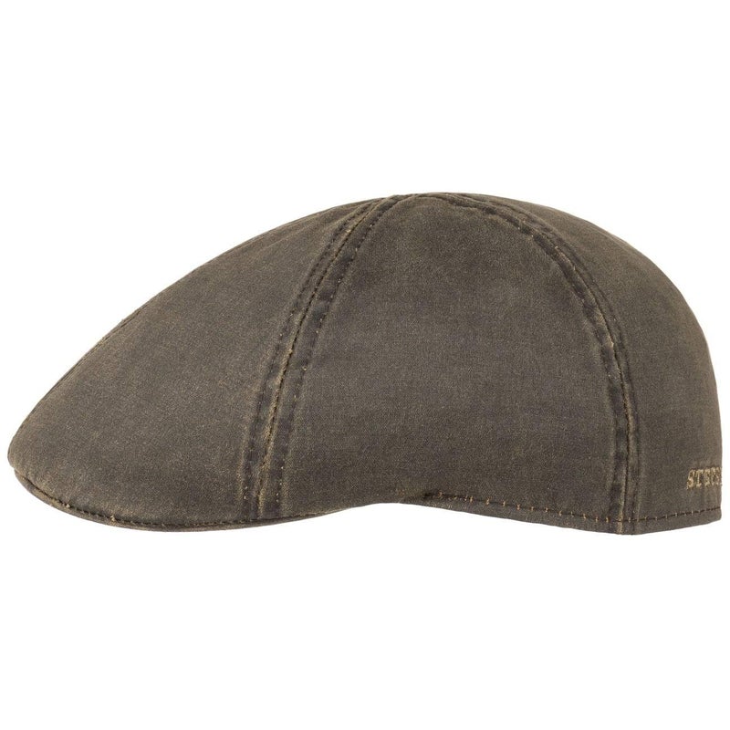 Stetson Level Distressed Cotton Duckbill Flat Cap Extra Large Brown - Image 1